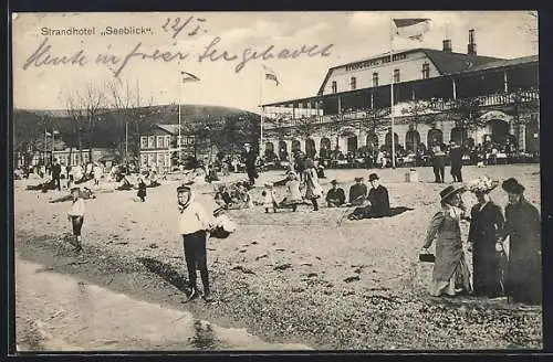 AK Möltenort /Ostsee, Strandhotel Seeblick vom Wasser gesehen