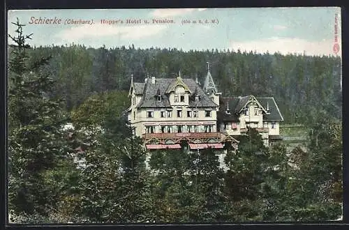 AK Schierke, Hoppe's Hotel u. Pension