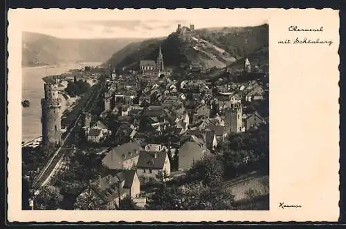 AK Oberwesel, Ortsansicht mit Schönburg