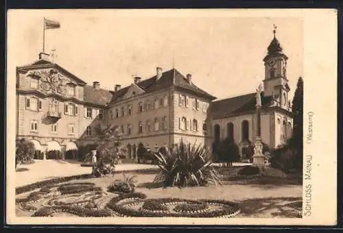 AK Mainau, Schloss mit Schlossgarten