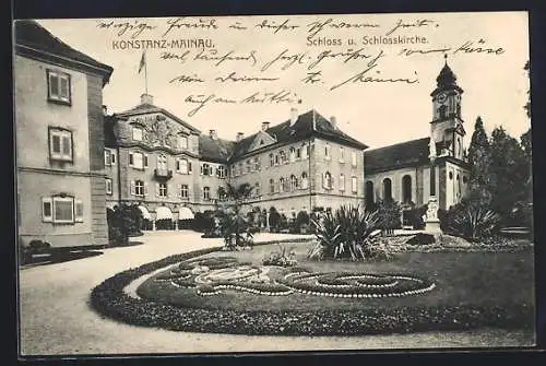 AK Konstanz-Mainau, Schloss und Schlosskirche