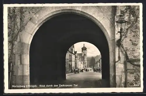 AK Marienberg i. Erzgeb., Blick durch das Zschopauer Tor