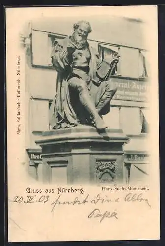 AK Nürnberg, Hans Sachs Monument