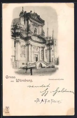 AK Würzburg, Neumünsterkirche, Haupteingang