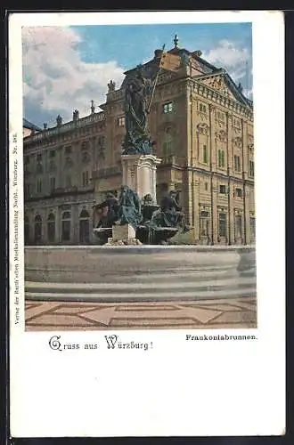 AK Würzburg, Frankoniabrunnen in der Innenstadt