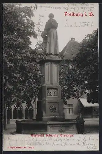 AK Freiburg i. B., Berthold Schwarz Brunnen