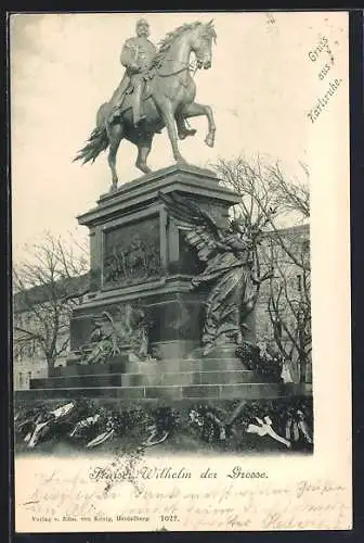 AK Karlsruhe, Kaiser Wilhelm Denkmal