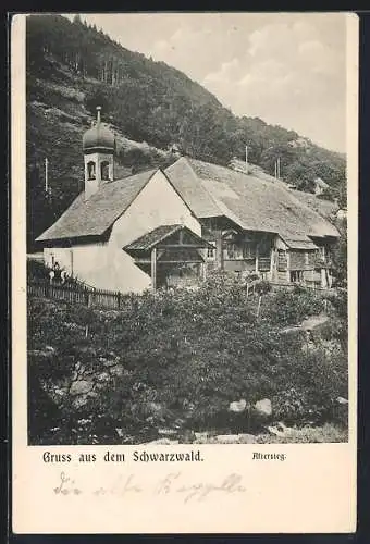 AK Aftersteg /Schwarzwald, Kirche im Ortskern