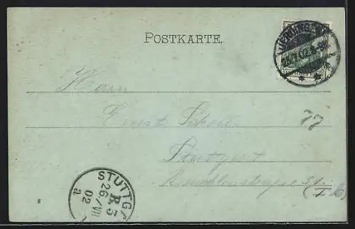 Mondschein-AK Uerdingen am Rhein, Teilansicht