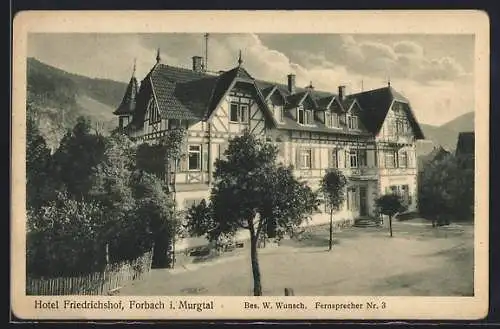 AK Forbach, Hotel Friedrichshof, Vorderansicht