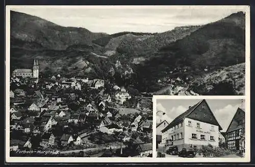 AK Forbach-Murgtal B., Ortsansicht, Gasthaus zum Adler, Bes. Friedrich Weiler