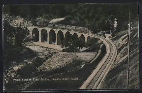 AK Forbach, Partie d. neuen Murgthalbahn, Tennetschlucht-Brücke