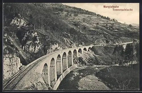 AK Murgtal, Murgtalbahn, Tennetschlucht-Brücke