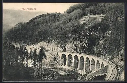 AK Forbach /Murgtal, Murgtalbahn mit Tennetschlucht-Brücke