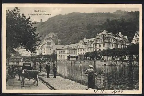 AK Bad Ems, Lahnpartie mit Kurhaus