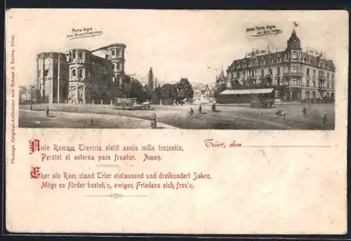 AK Trier, Porta Nigra und Hotel Porta-Nigra