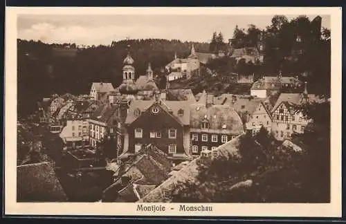 AK Monschau, Ortsmotiv mit Burgruine