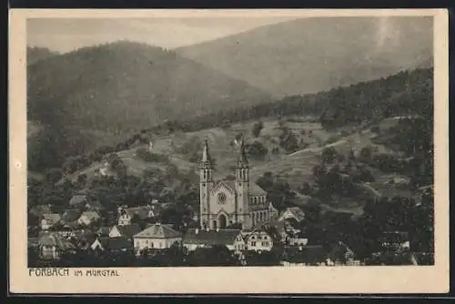 AK Forbach im Murgtal, Teilansicht mit Blick auf die Kirche