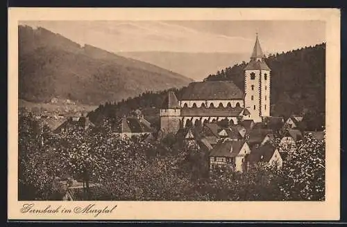 AK Gernsbach, Blick auf die Kirche