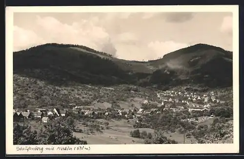 AK Staufenberg /Murgtal, Ortsansicht mit Berglandschaft