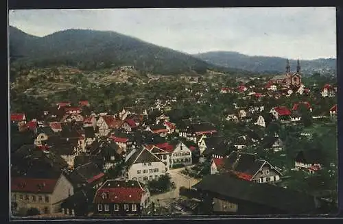 AK Forbach, Ortsansicht mit Kirche