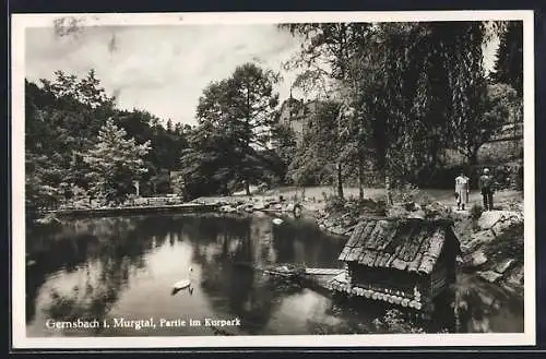 AK Gernsbach, Weiherpartie im Kurpark