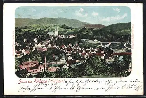 AK Forbach, Panorama-Ansicht mit Blick ins Murgthal