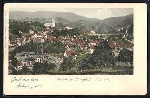 AK Forbach im Murgthal, Teilansicht mit Kirche