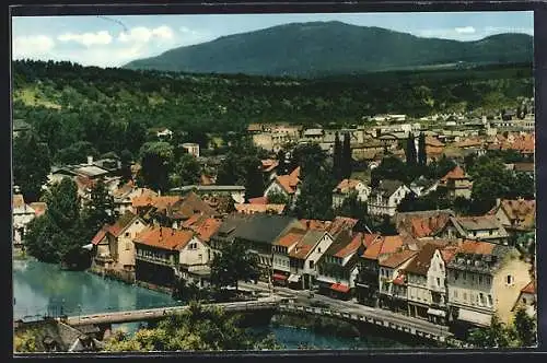 AK Gernsbach im Murgtal, Teilansicht mit Brücke