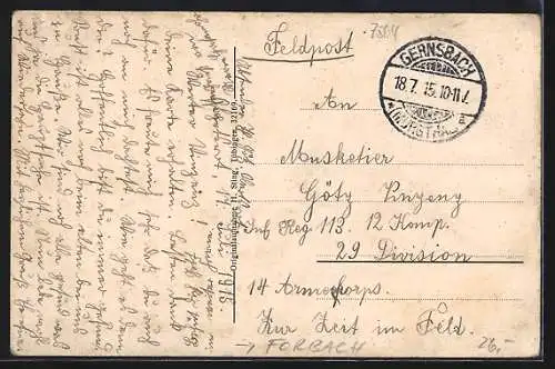 AK Forbach, Neue Murgtalbahn, Partie bei der Tennetschlucht