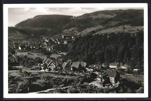 AK Gausbach, Panoramaansicht mit Forbach über das Murgtal