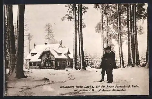 AK Forbach, Waldhaus Rote Lache im Winter