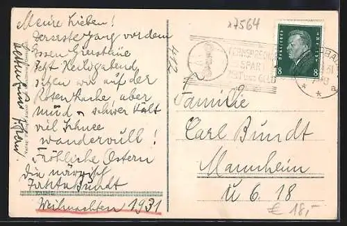 AK Forbach, Waldhaus Rote Lache im Winter