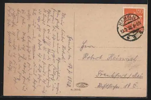 AK Hameln /Wesertal, Teilansicht mit Brücke