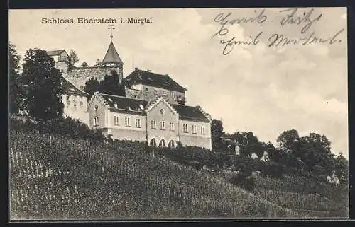 AK Obertsroth i. Murgtal, Blick zum Schloss Eberstein