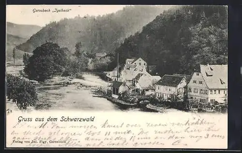 AK Gernsbach /Schwarzwald, Igelbach, Uferpartie