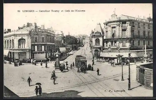 AK Limoges, Carrefour Tourny et Café de l`Univers, Strassenbahn