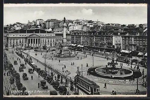 AK Lisboa, Praca D. Pedro IV., Strassenbahn