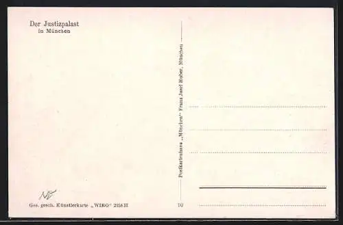 AK München, Blick zum Justizpalast, Strassenbahn