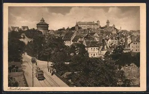 AK Nürnberg, Hallertorpartie mit Strassenbahn