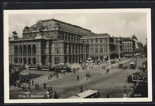 AK Wien, Staatsoper mit Strassenbahn