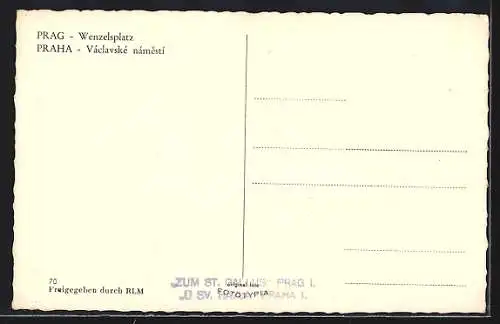 AK Praha, Wáclavské námestí, Strassenbahn