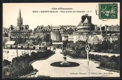 AK Saint-Malo /Côte d`Émeraude, Vue prise du Casino, Strassenbahn