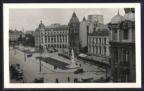 AK Bucuresti, Piata Universitatei, Strassenbahn