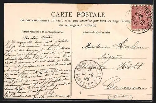 AK Rennes, Croix de la Mission, Strassenbahn