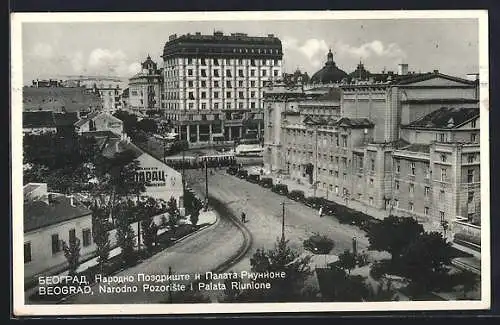 AK Beograd, Narodno Pozoriste i Palata Riunione, Strassenbahn