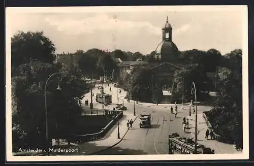 AK Amsterdam, Muiderpoort mit Strassenbahn