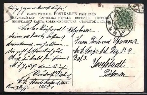 AK Wien, Franz Josefs-Kai bei Nacht mit Strassenbahn