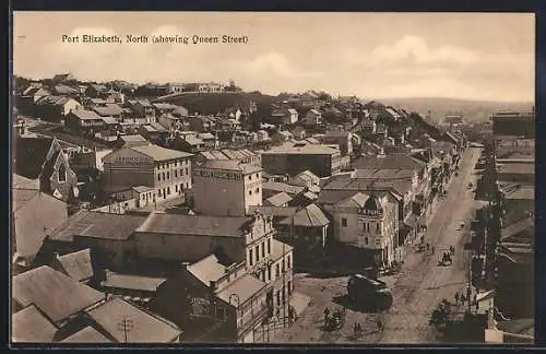 AK Port Elizabeth, North, Showing Queen Street, Strassenbahn