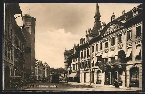 AK Bern, Strassenbahn am Theaterplatz